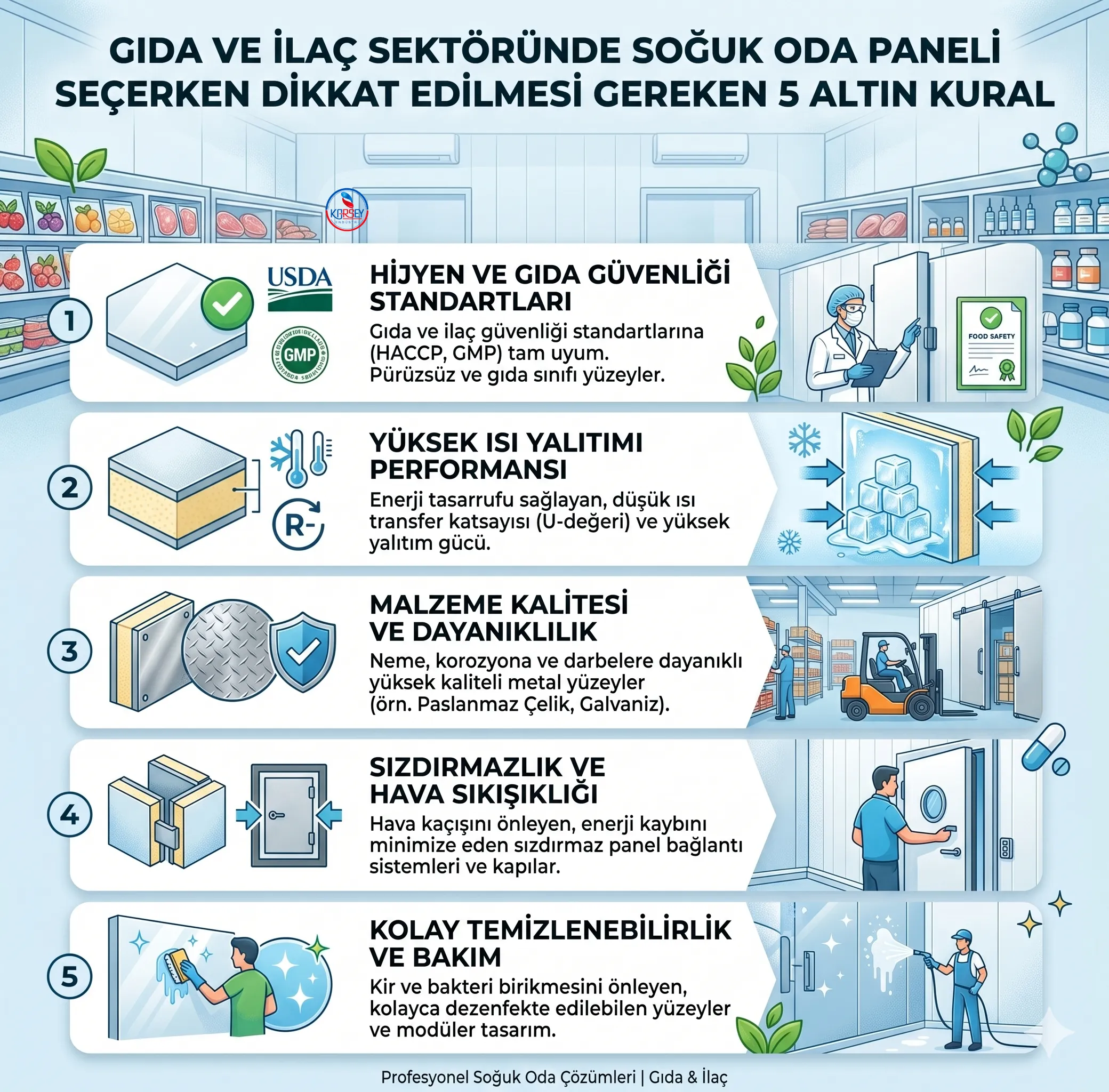 Gıda ve İlaç Sektöründe Soğuk Oda Paneli Seçerken Dikkat Edilmesi Gereken 5 Altın Kural
