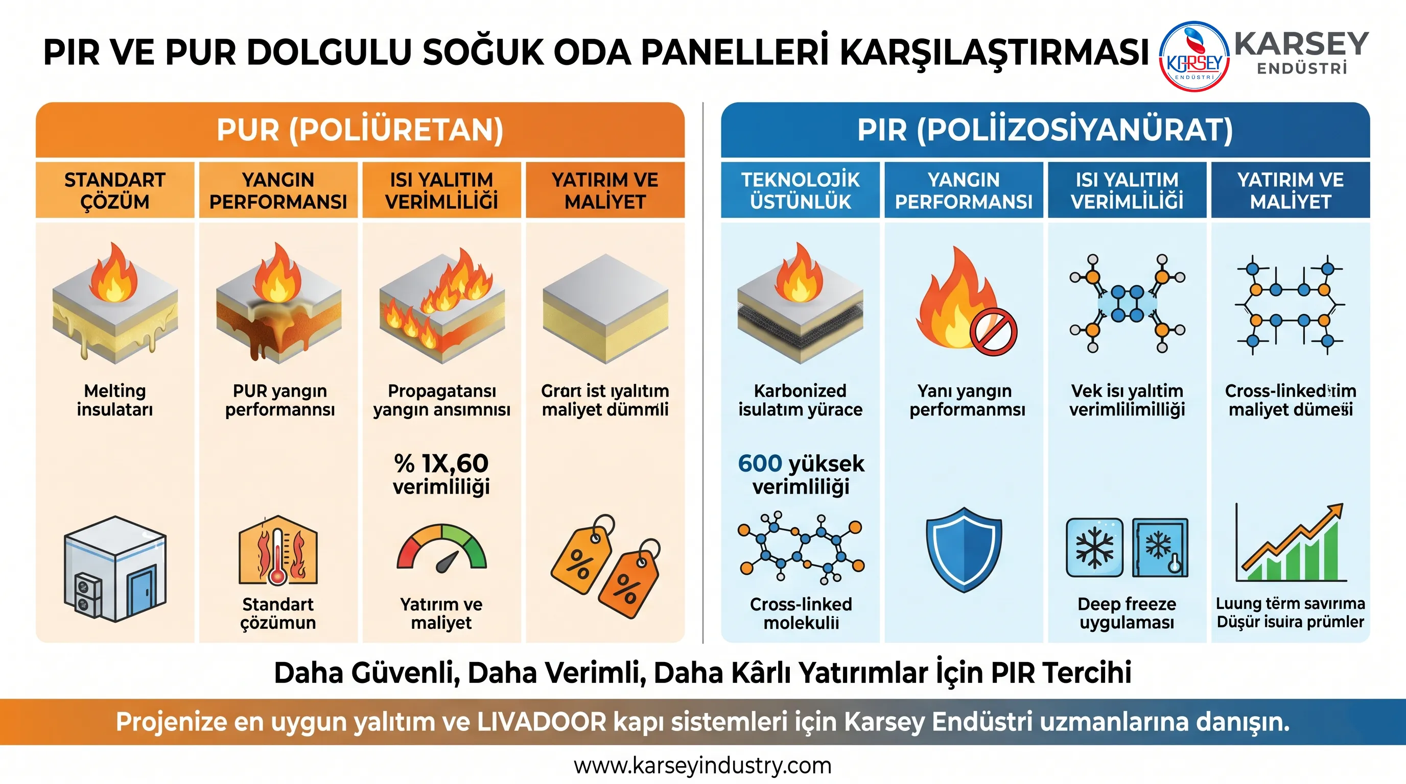 Soğuk Oda Kapılarında PIR mı, PUR mu? ⚖️ 3 Kritik Fark !