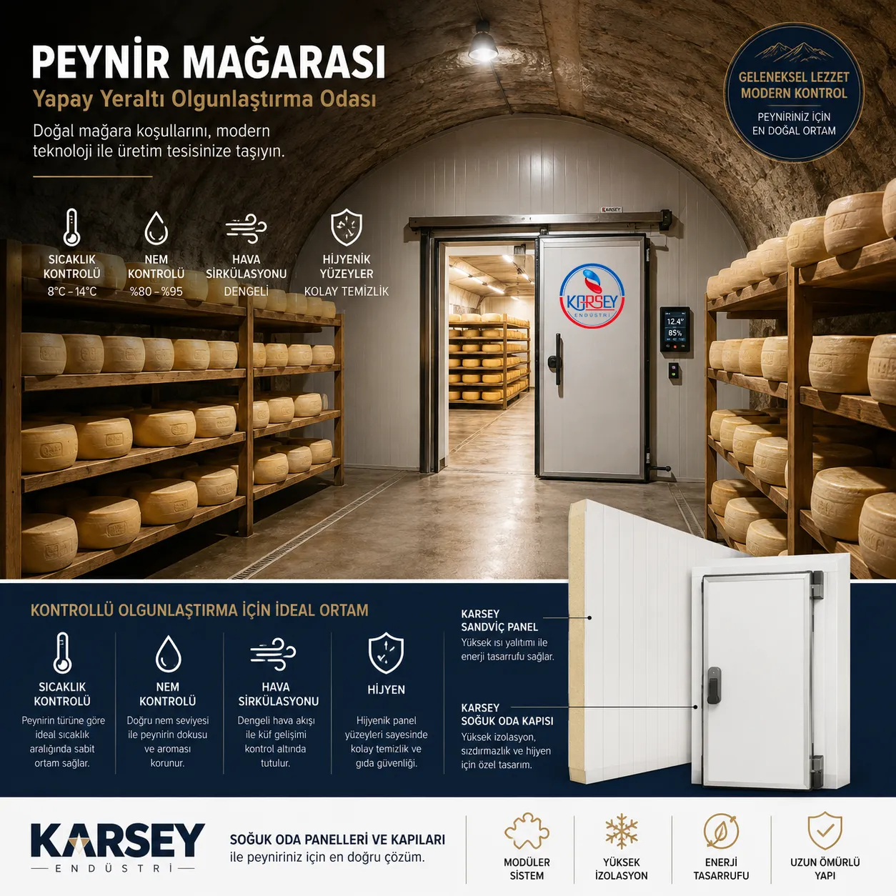Peynir Mağarası: Fabrikanın İçinde Yapay Yeraltı Olgunlaştırma Odası
