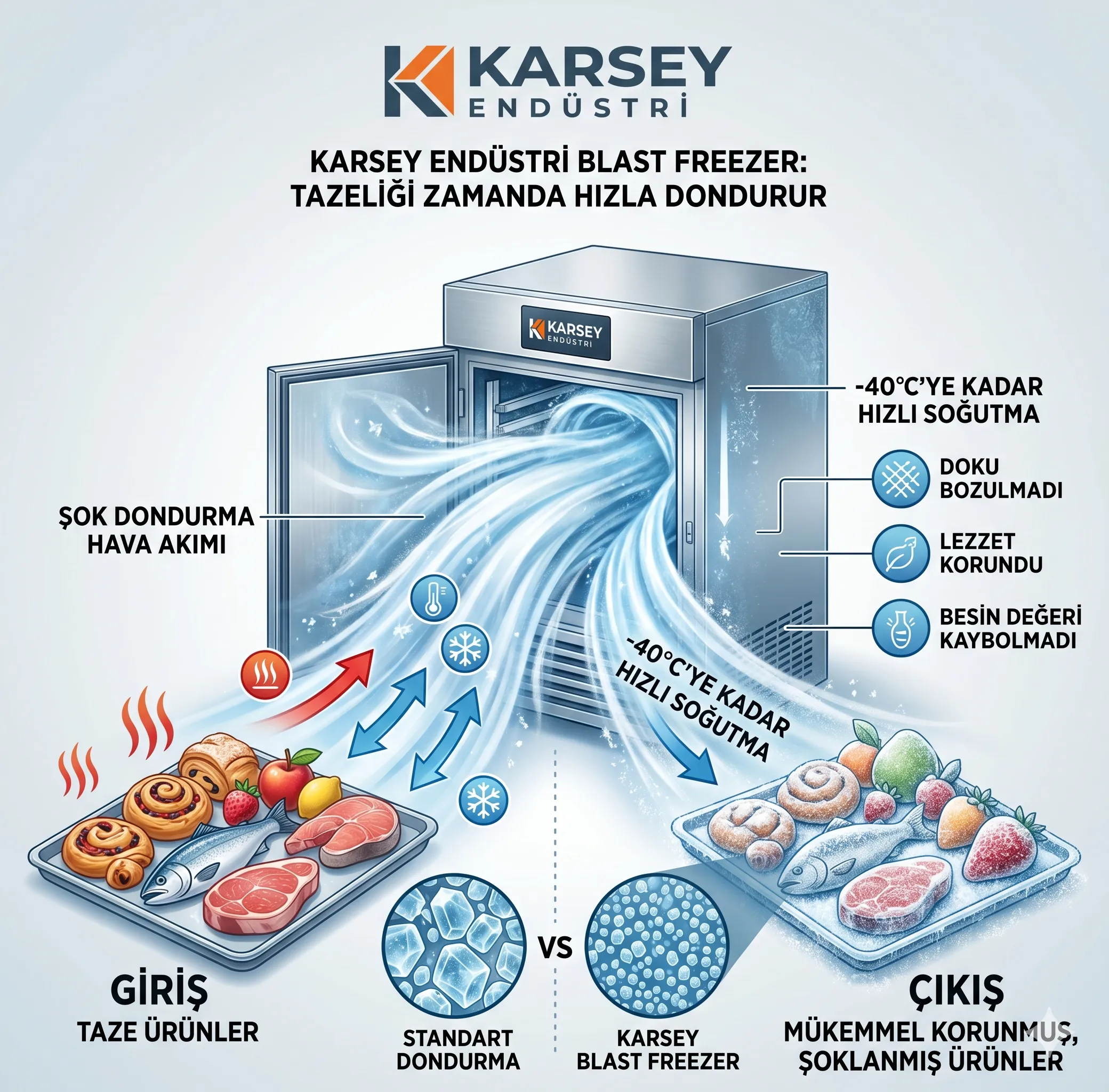 Gıda Tazeliğinde Devrim: Blast Freezer (Şok Dondurucu) Nedir ve Neden Kullanılır?
