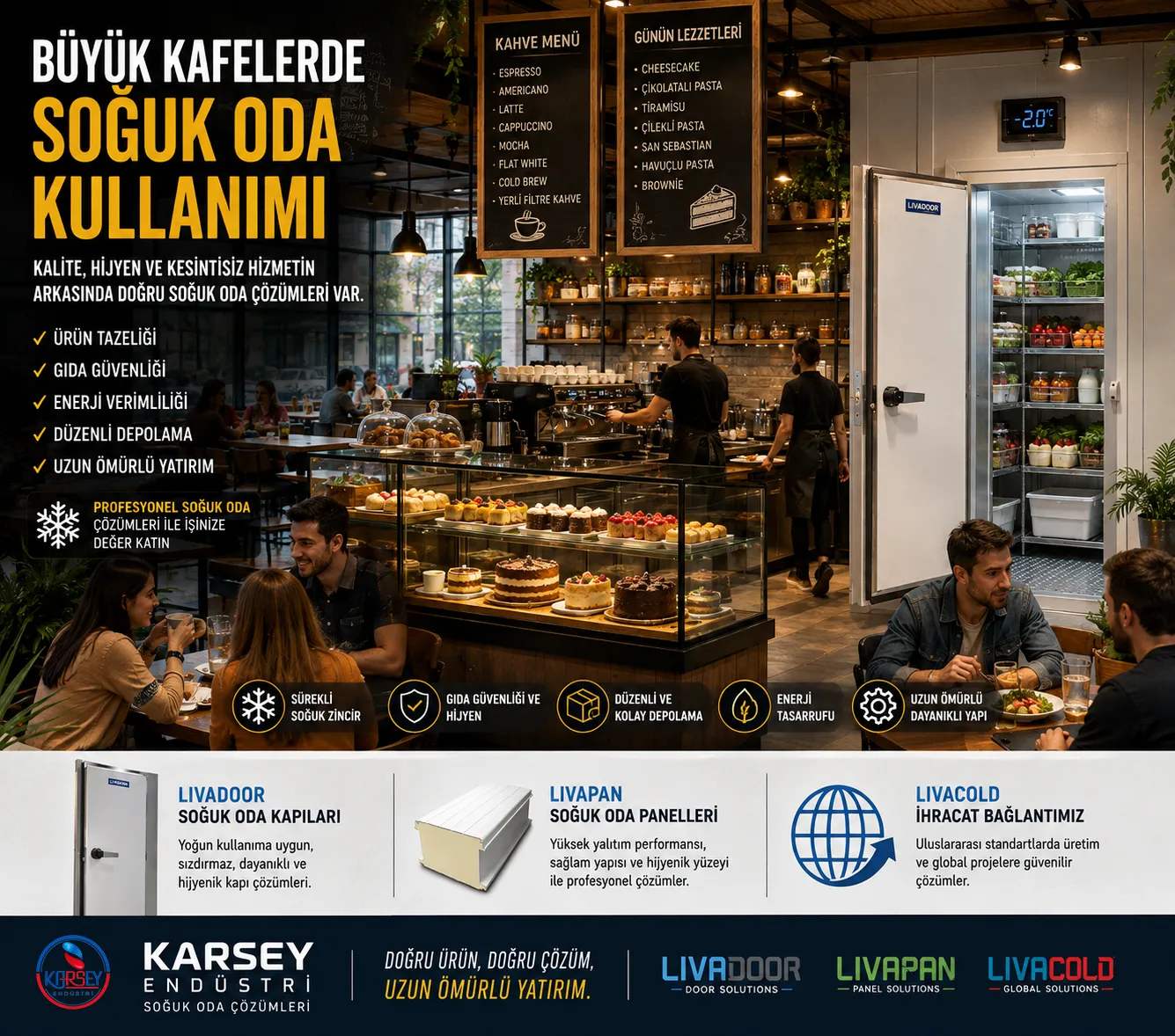 Büyük Kafelerde Soğuk Oda Kullanımı: Taze Ürün, Doğru Saklama ve Kesintisiz Operasyon