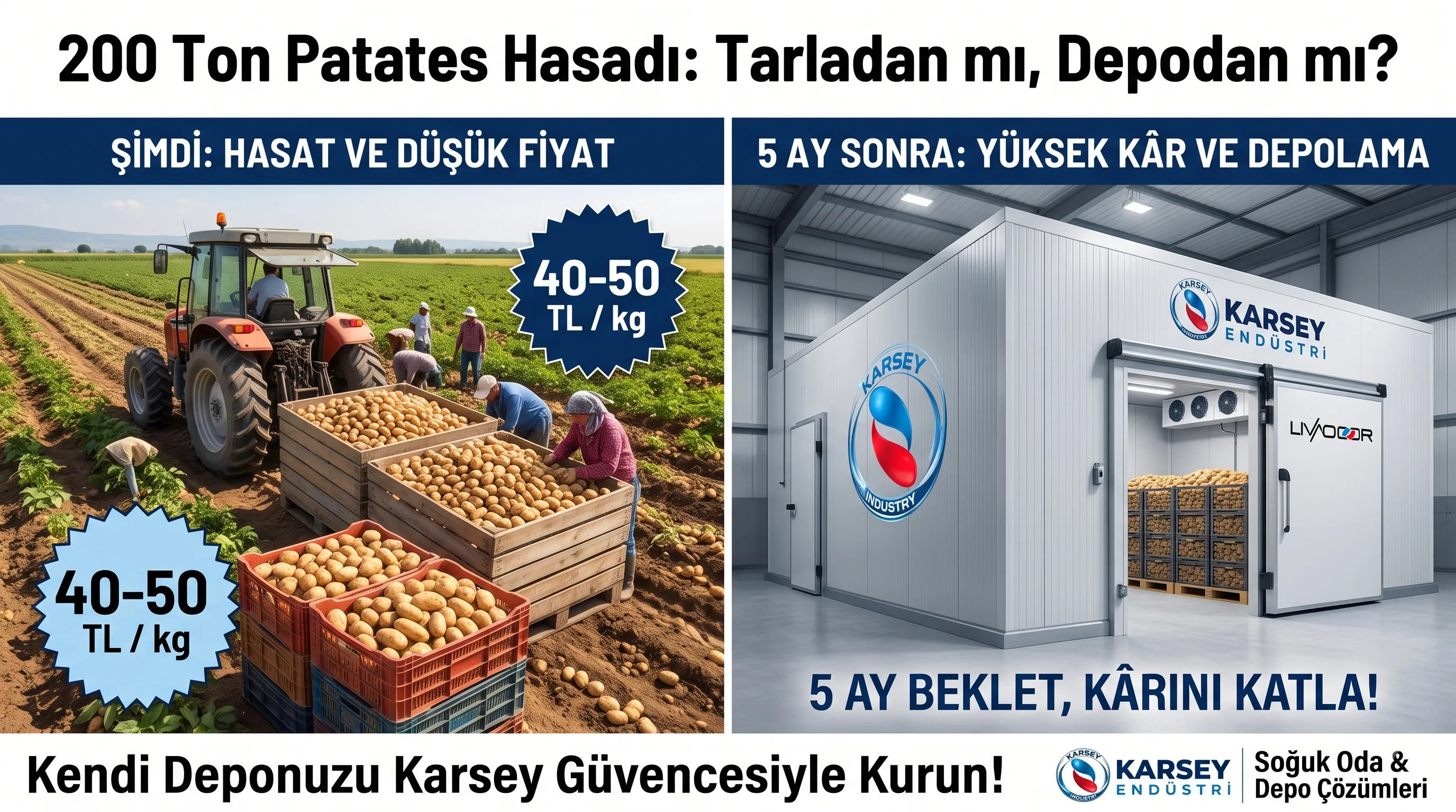 200 Ton Patates Hasadı: Tarladan Satmak mı, Yoksa Soğuk Hava Deposunda Bekletip Kazanmak mı?
