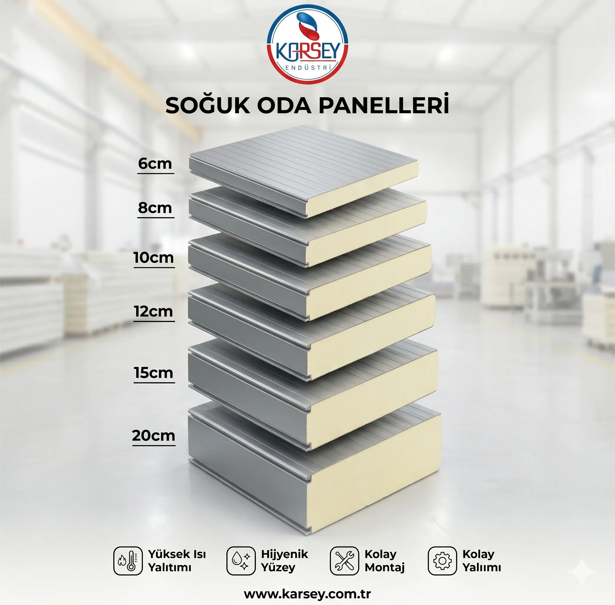 Soğuk Oda Panelleri: 6 cm'den 20 cm'e Maksimum Isı Yalıtımı