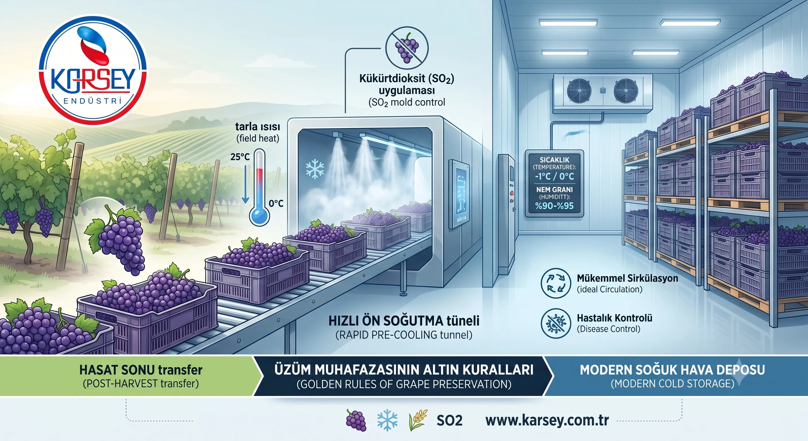 Üzüm Hasadı ve Soğuk Hava Deposunda İdeal Muhafaza Rehberi