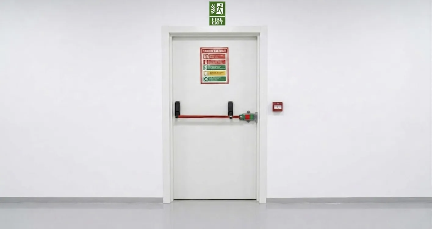 Panik barlı acil çıkış kapısı