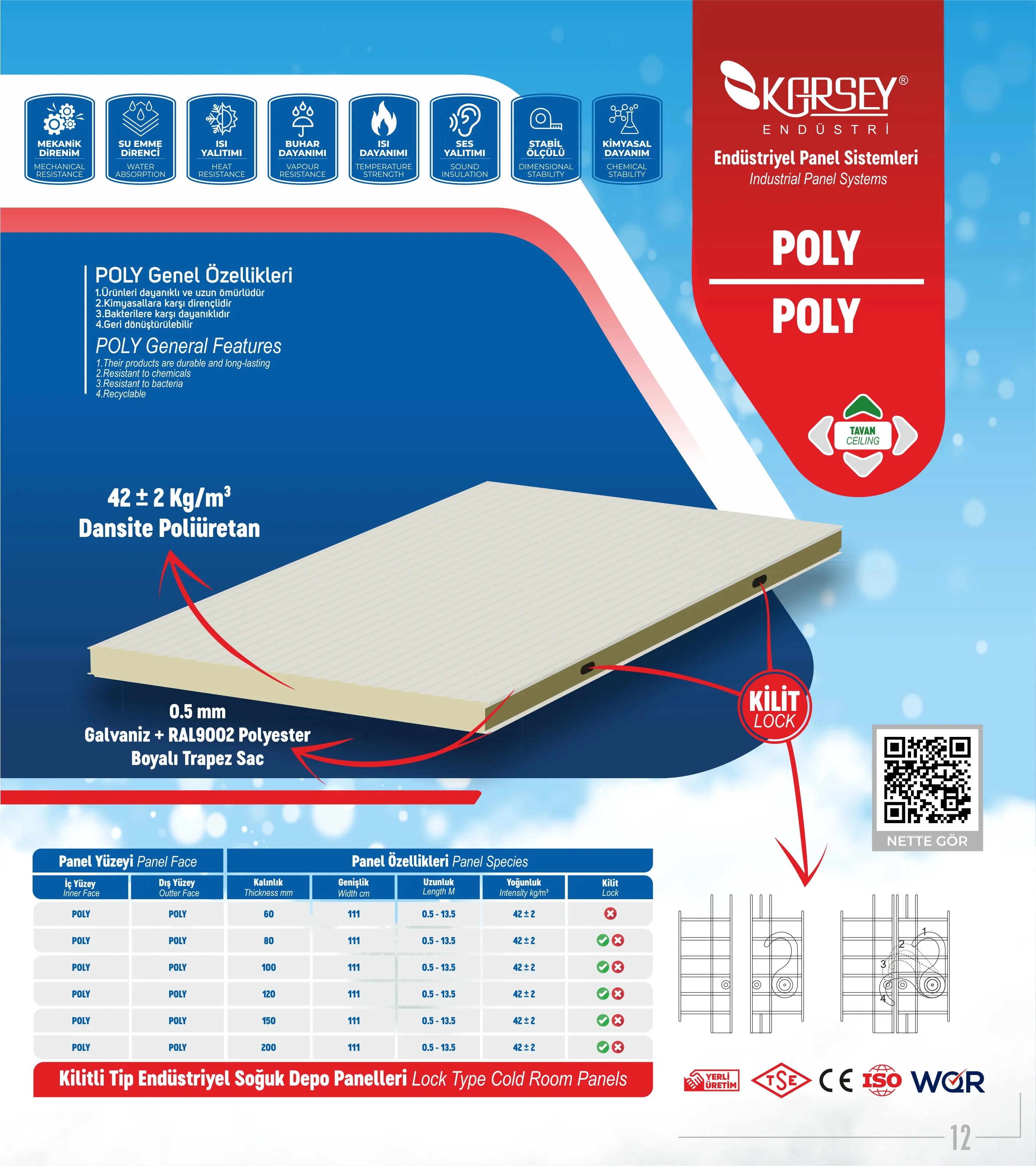 Kilitli Tip Poliüretan Tavan Panelleri | Endüstriyel Soğuk Oda Çözümleri